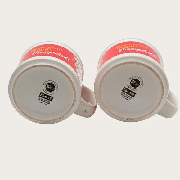 Vintage Campbells Soup Mugs Set Of 2 White Red Ceramic Cups 2004 - Picture 6 of 8